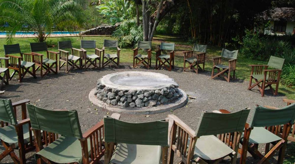 Un feu au Moivaro Coffee Lodge