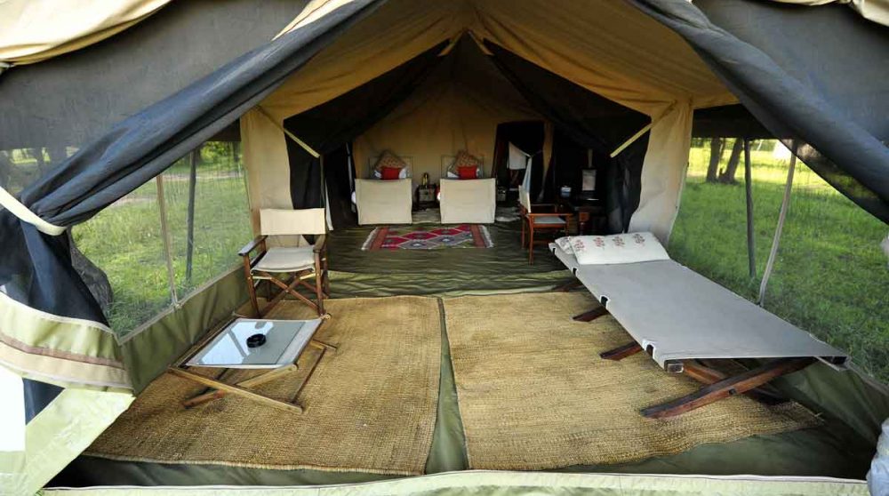 Une tente à l'Olakira Camp