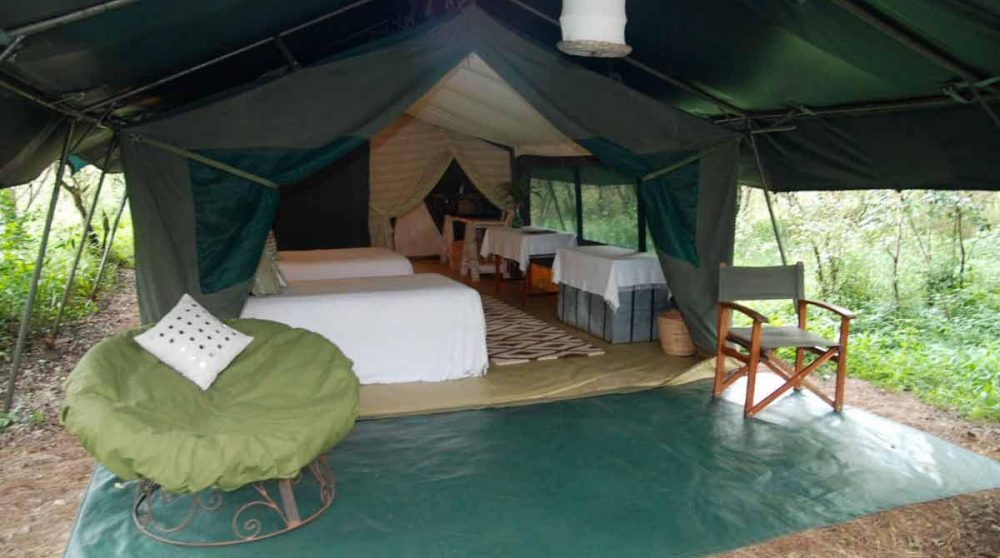 Vue d'une tente au Richard's Camp