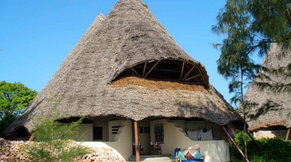 Extérieur d'une chambre à l'Unguja Lodge