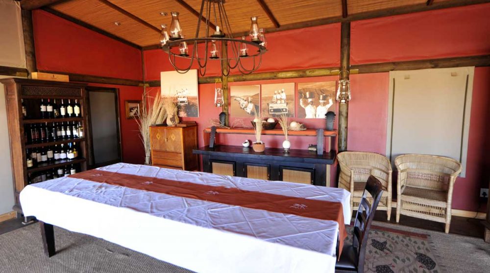 La salle à manger du Wolwedans Dunes Lodge