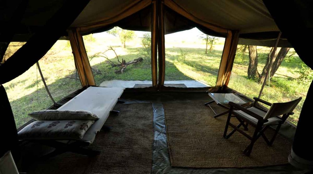 Entrée de la tente en Tanzanie