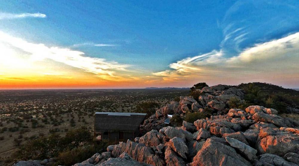La vue depuis le camp en Namibie