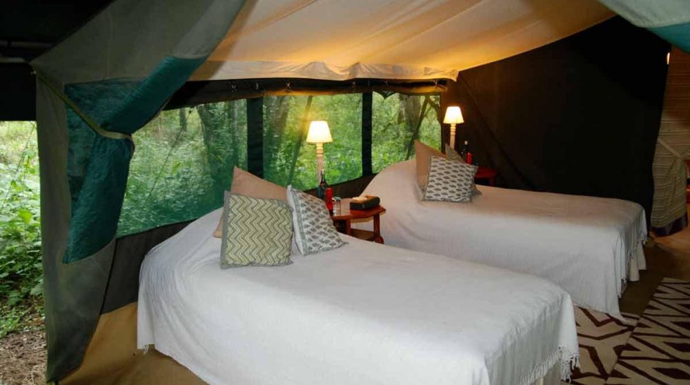 Lits dans une tente au Kenya