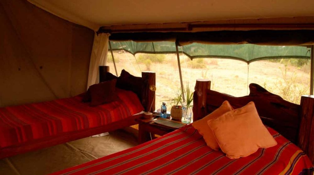 Lits dans une tente dans le Masai Mara