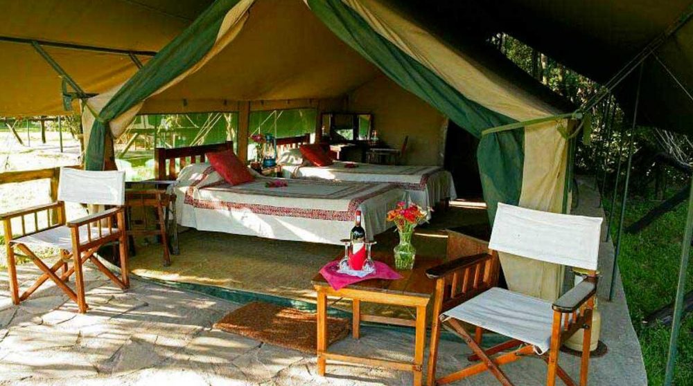 Vue d'ensemble d'une tente twin