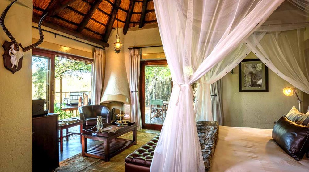 Vue depuis le lit dans le parc Kruger