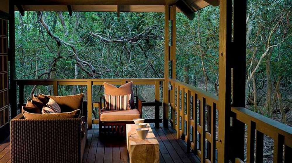 La terrasse d'un lodge