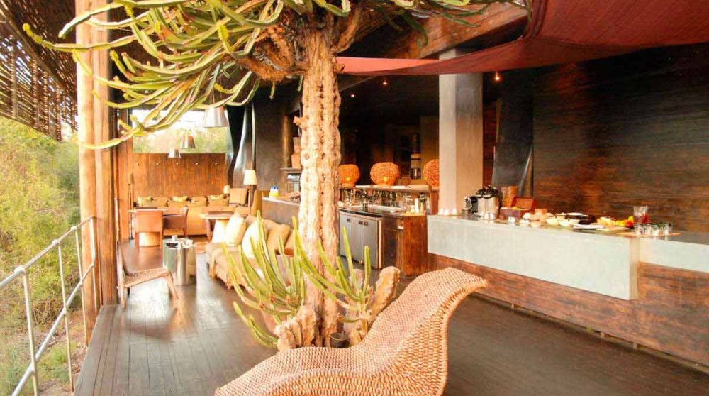 Espace détente sur la terrasse en Afrique du Sud