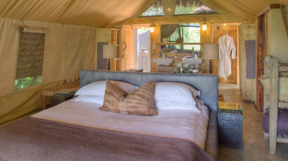 L'intérieur d'une tente