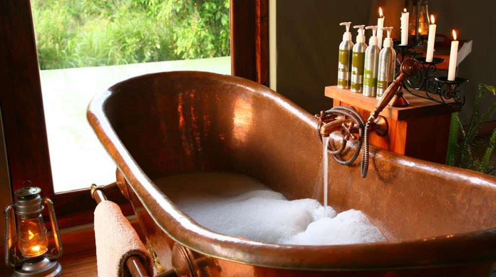 La baignoire dans la tente Honeymoon