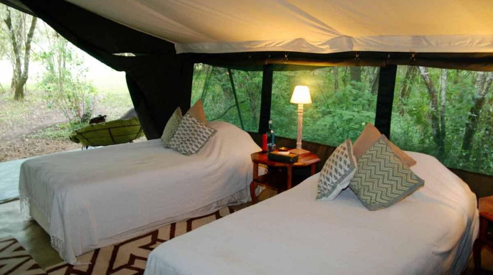 Intérieur d'une tente