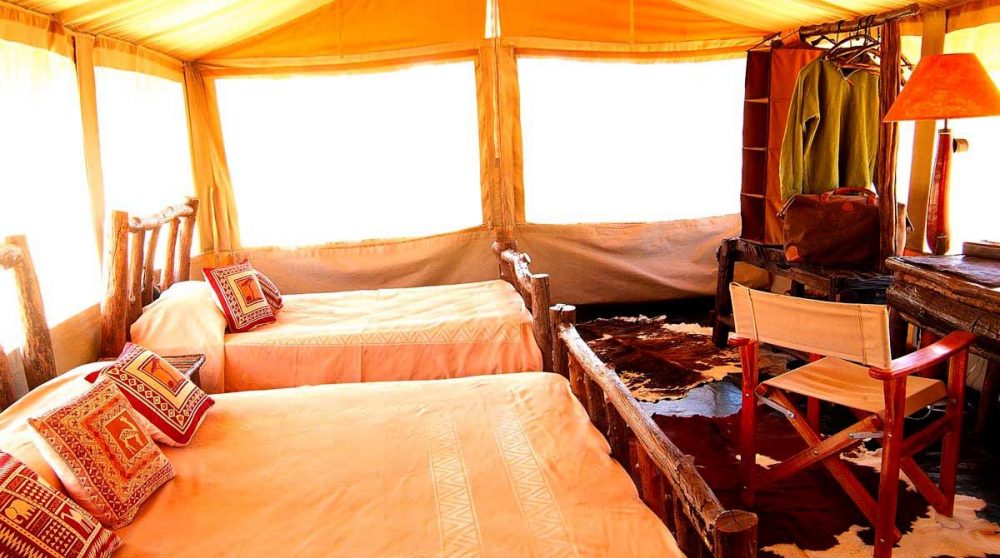 Tente baignée de soleil