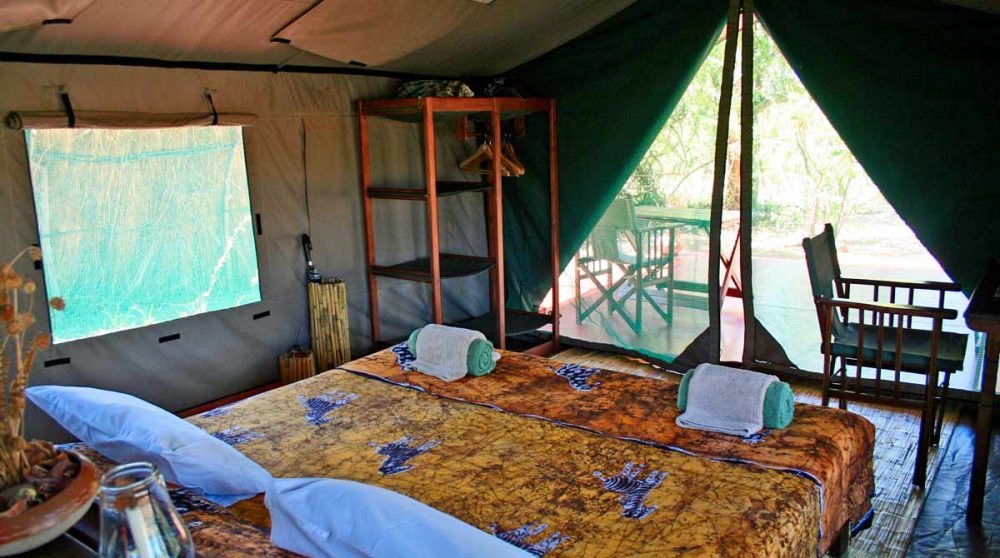 Autre vue d'une tente dans le parc de Ruaha