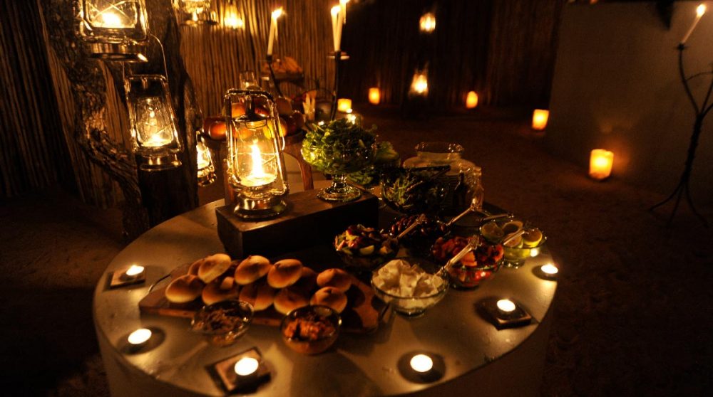 Un buffet pour le dîner en Afrique du Sud