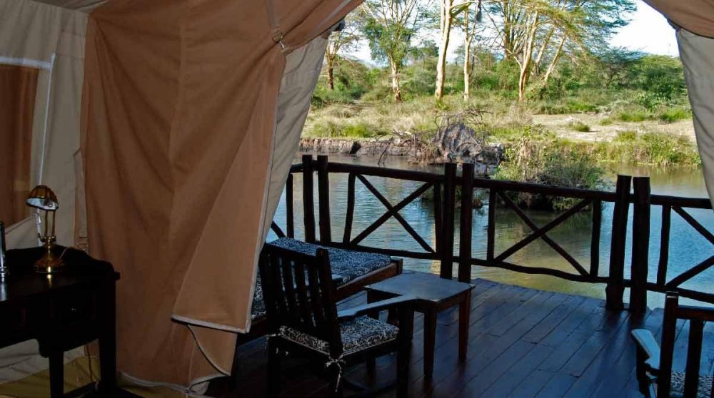 La vue depuis la tente à Tsvao