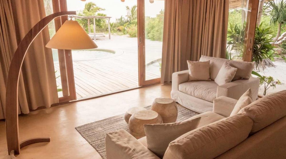 La vue du salon à Zanzibar