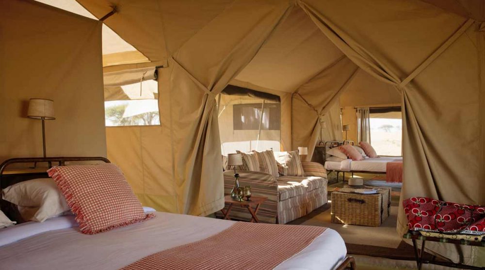 Une des deux chambres de la tente familiale