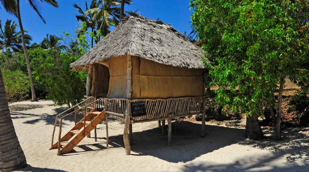 La cabane dédiée aux massages à Zanzibar