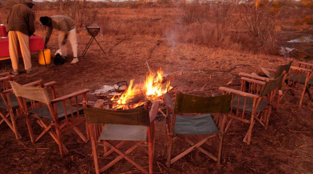 Installation pour un feu dans la nature