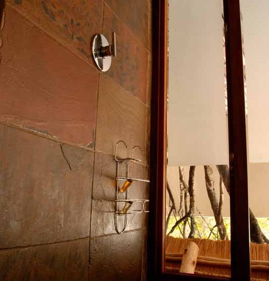 Une douche dans une salle de bains