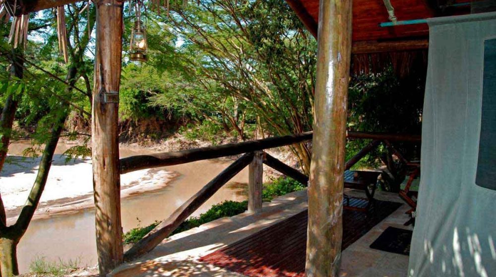 Vue depuis une tente du Fig Tree Camp