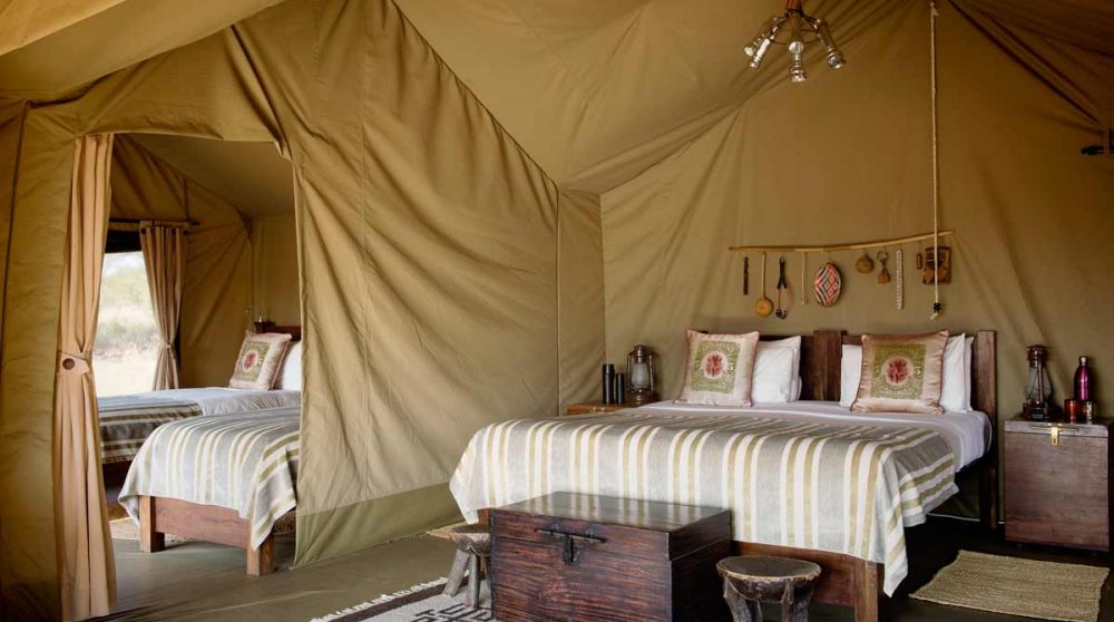 La chambre principale de la tente familiale