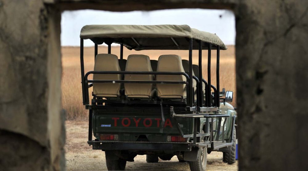 Un véhicule pour partir en safari à l'Esiweni Lodge