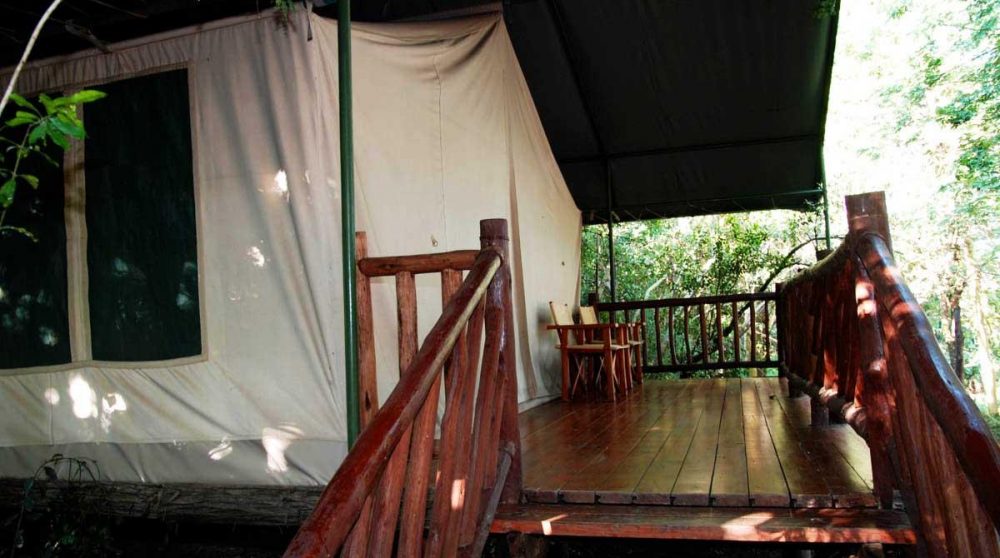 Extérieur d'une tente au Mara Simba Lodge