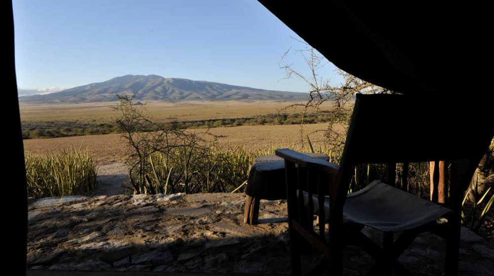 La vue depuis une tente au Olduvai Camp