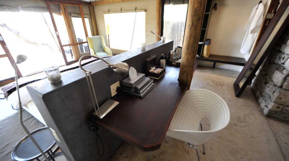 Coin bureau au Onguma Tented Camp