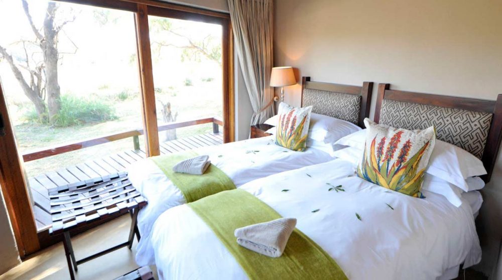 Chambre avec deux lits au Simbavati