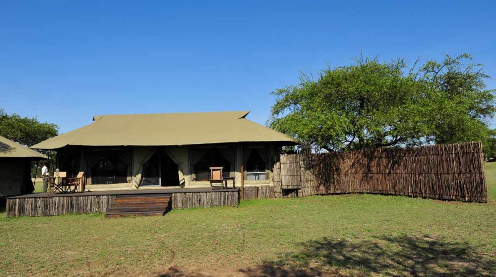 Une tente au Singita Sabora Tented Camp