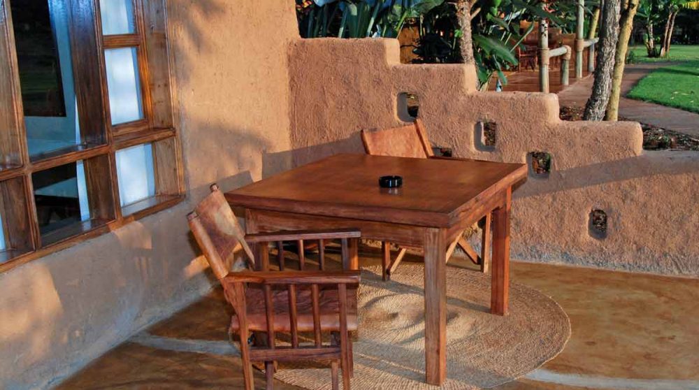Terrasse devant une chambre en Tanzanie