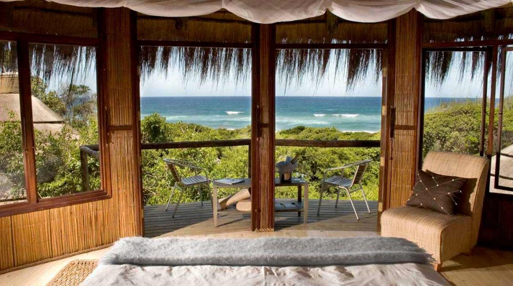 Vue sur l'océan depuis une chambre en Afrique du Sud