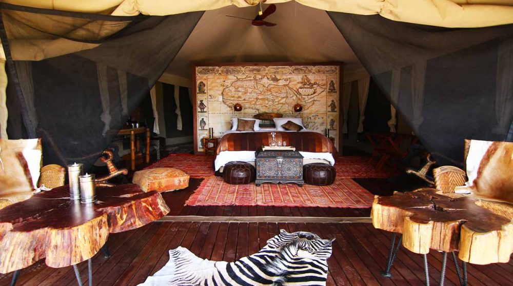 L'entrée de l'une des tentes dans le Cederberg