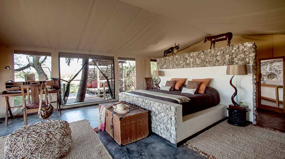 Chambre au lodge dans le parc national de Tarangire