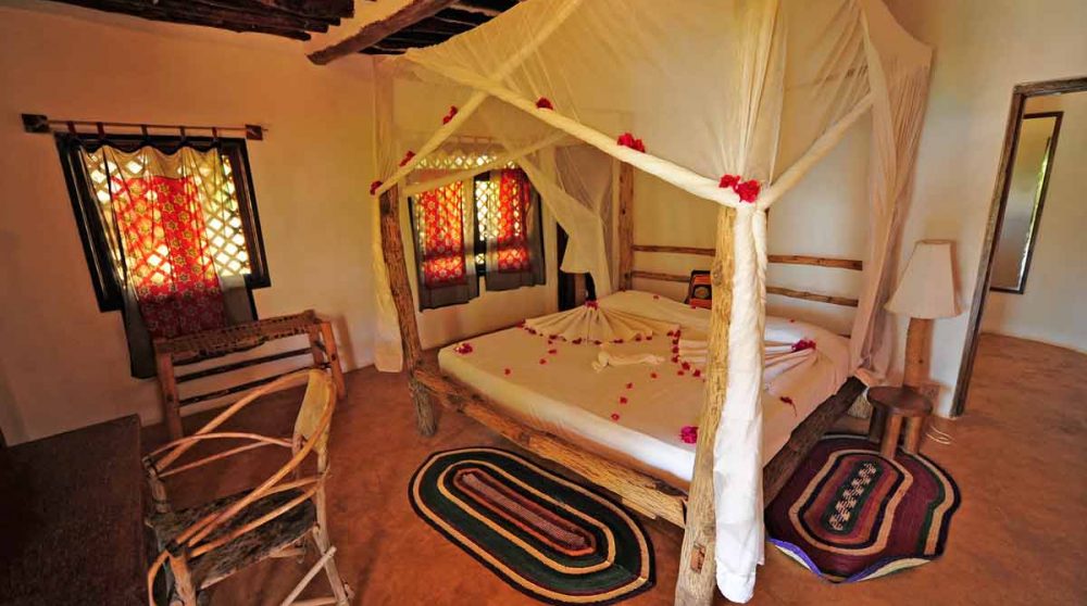 A l'intérieur de l'un des bungalows