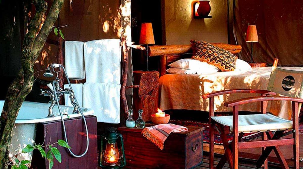 Vue générale de la tente depuis la terrasse