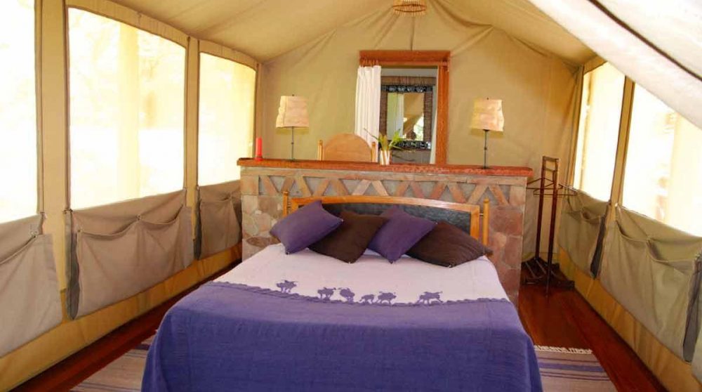 Intérieur d'une tente familiale