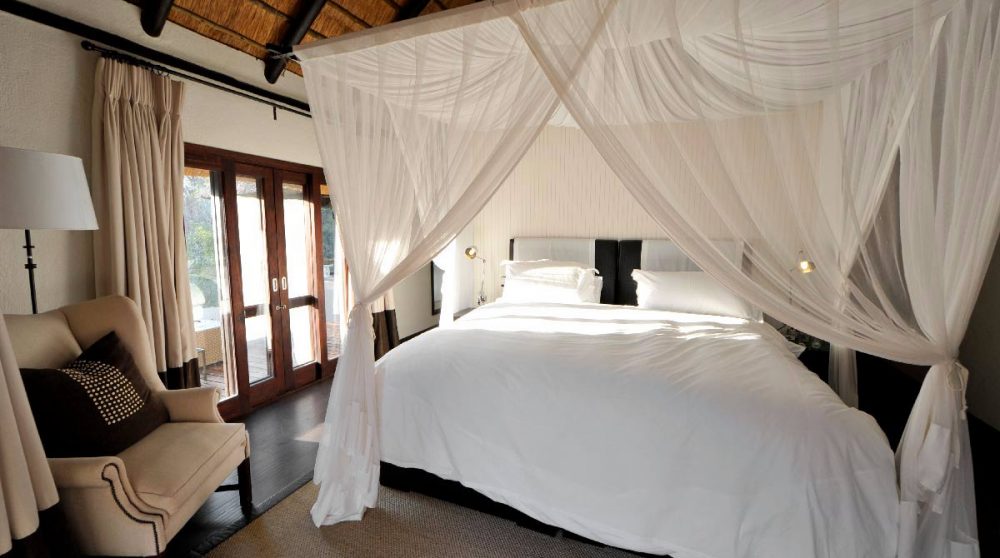 Le lit d'une chambre en Afrique du Sud