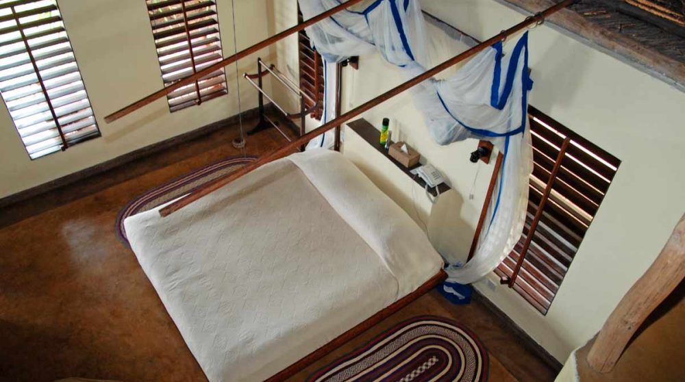 Le lit vu de la mezzanine