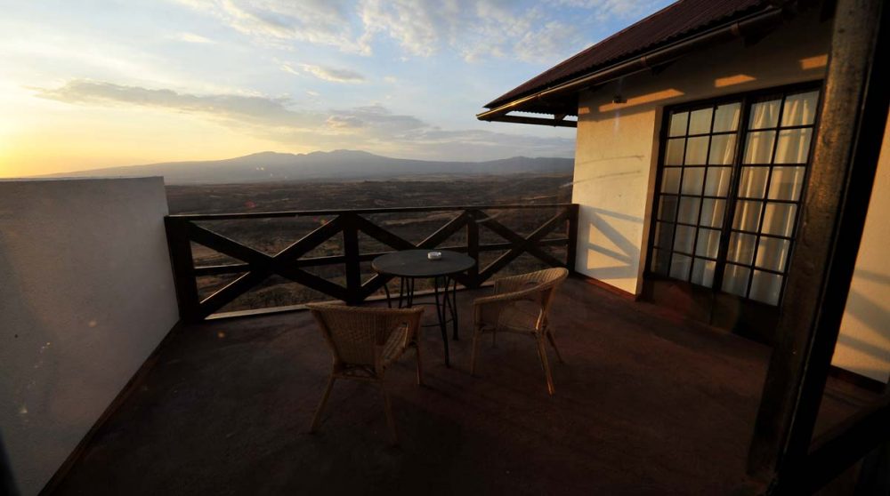 Coucher de soleil depuis un balcon