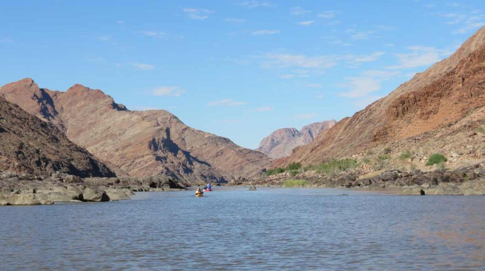 En canoé sur la rivière Orange