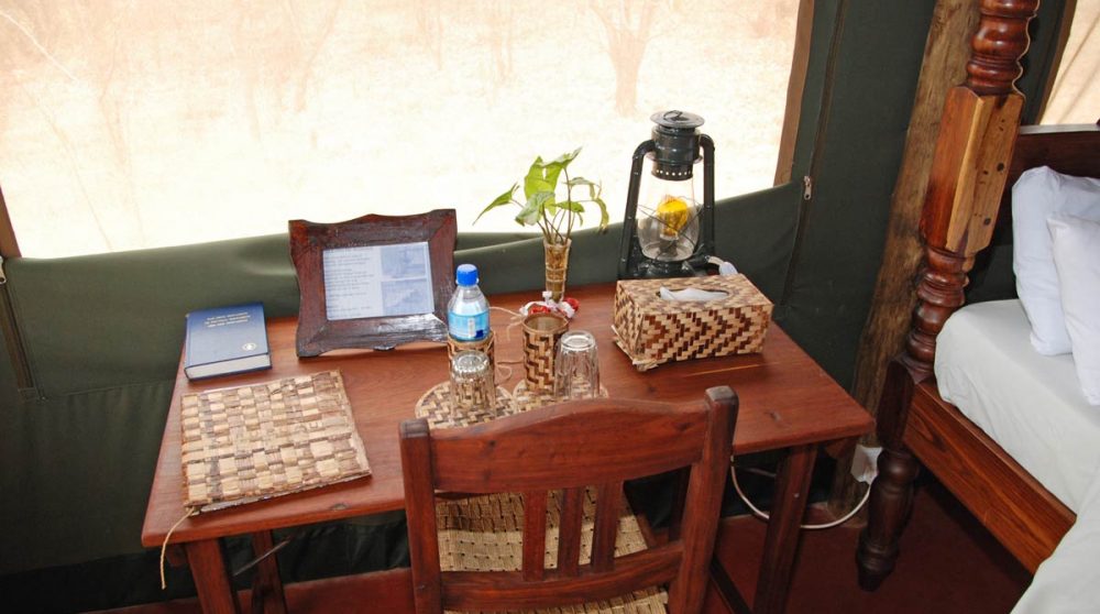 Intérieur d'une tente triple