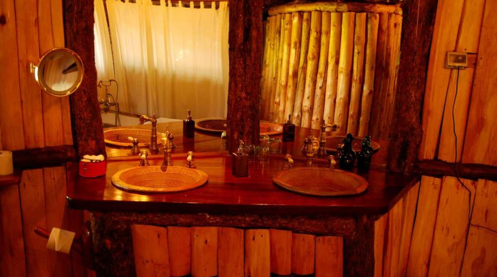 La salle de bains d'un treehouse au Ngong House