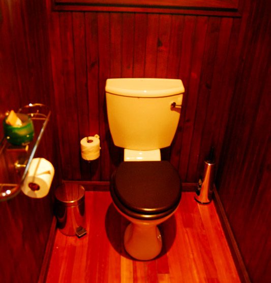 Toilettes d'une chambre au Phinda Vlei Lodge