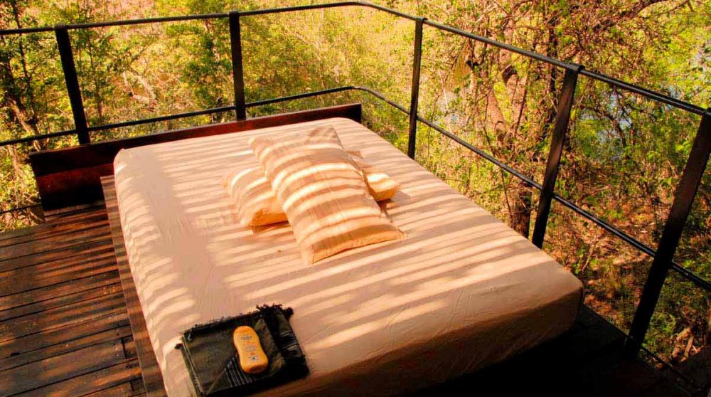 Une banquette au Singita Sweni