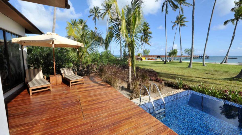 Terrasse d'une chambre à l'hôtel The Residence