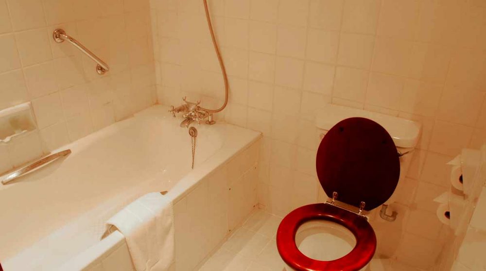 La salle de bains d'une chambre standard au Zanzibar Serena Inn